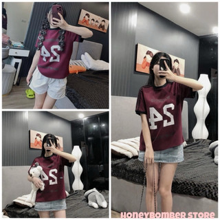  Áo Baby tee đỏ Đô số 24 kim tuyến 🌸Áo Nữ Babytee cotton co dãn Ulzzang🌸