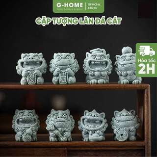 Tượng Lân đá cát phong thủy Ghome, tượng decor hình Lân đá mang may mắn cho gia chủ TUONG24M4