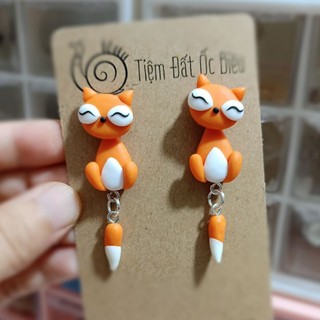 Little Fox - Khuyên tai đất sét Polymer
