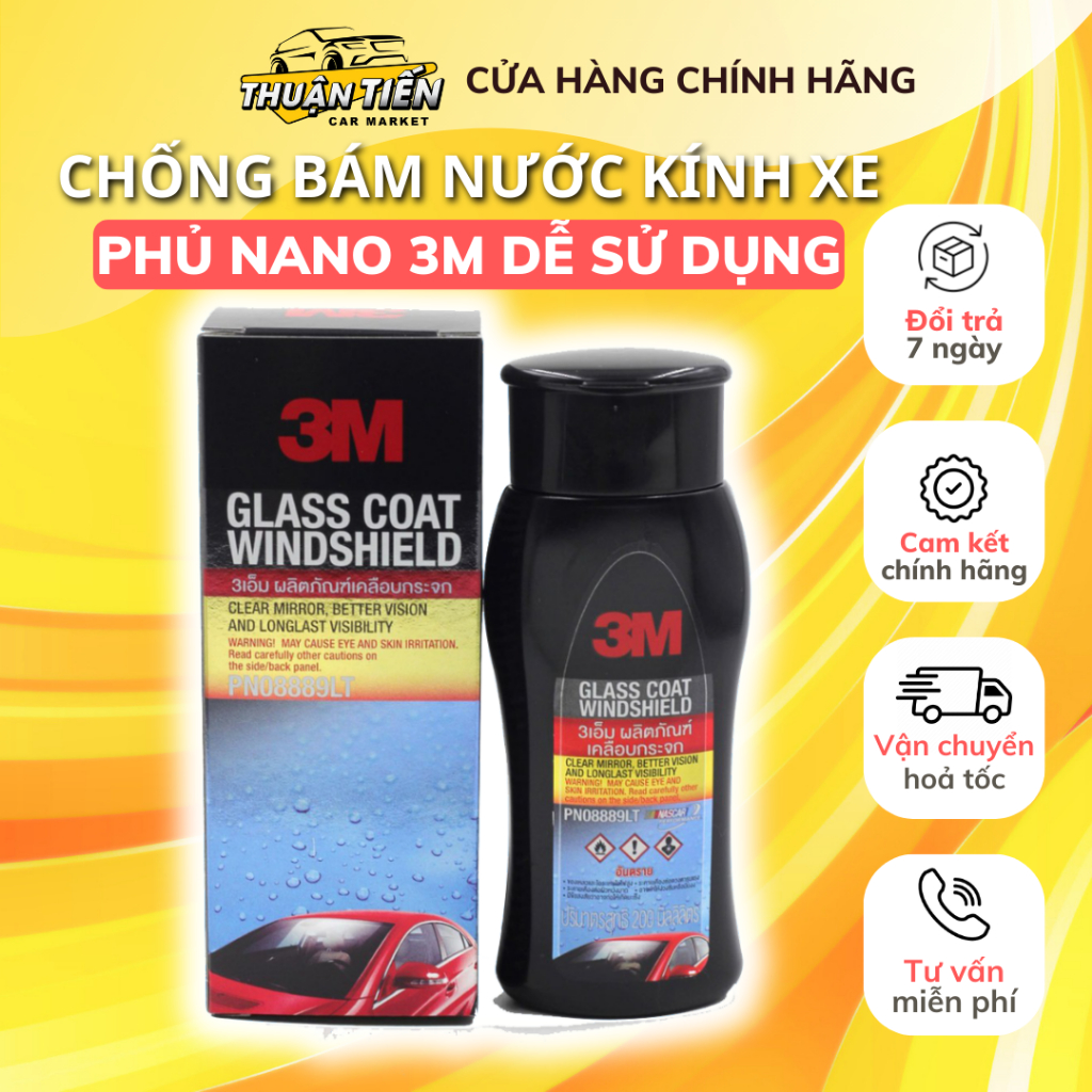Chai chống bám nước trên kính xe 3M Glass Coat Windshield LT 200ml