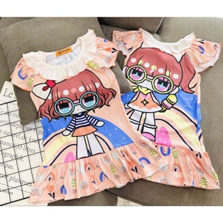 Đầm bé gái thun gân 3d (10kg/42kg)