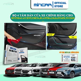 Bộ 4 Tấm dán Tapli xe HYUNDAI I10, Accent, Avante, Creta, Elantra, Getz, I20, Kona, Santafe, Sonata, Tucson, Stargazer