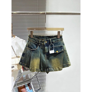 Chân Váy Jeans Màu Xạnh Chéo Vạt Cạp Cao Hottrend