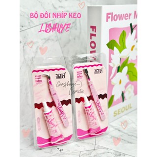 BỘ ĐÔI NHÍP VÀ KEO DÁN LÔNG MI GIẢ MÀU HỒNG LISHUYE CAO CẤP