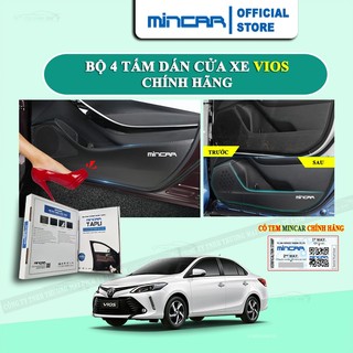 Bộ 4 Tấm dán Tapli xe VIOS chống trầy xước cửa xe, chống xước tapi cửa ô tô bằng Carbon Air Fiber cao cấp