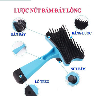 Lược Chải Lông Chó Mèo Có Nút Bấm Đẩy Lông