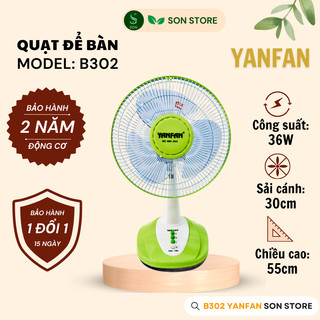 Quạt bàn b302 yanfan động cơ motor dây đồng, 36w hàng chính hãng