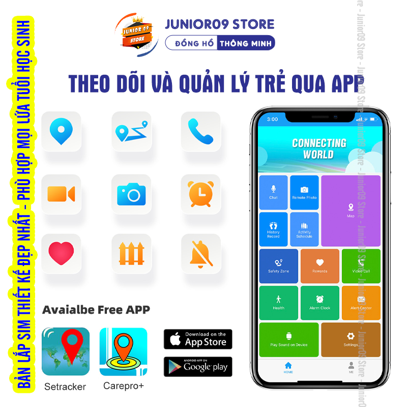 [ ĐỊNH VỊ GPS ] Đồng hồ thông minh Trẻ em JUNIOR09 WATCH KID LUXURY | Lắp sim Nghe gọi độc lập | Video Call | SOS | BigBuy360 - bigbuy360.vn