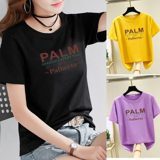 Áo thun phông nữ chất cotton su thoáng mát mùa hè dày dặn form rộng tay ngắn bigsize 40-75kg in Palm