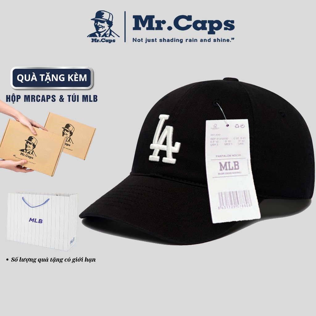 Mũ lưỡi trai LA Full Box [Hộp + Túi] - Nón kết MLB kaki phong cách thời trang thể thao cho cả nam và nữ Mrcaps MLB01 | BigBuy360 - bigbuy360.vn