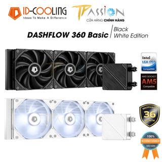 Tản nhiệt nước cpu aio id-cooling dashflow 360 basic black / white - chính hãng bh 36 tháng, pwm, 1700