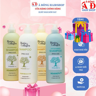 Dầu gội xả Biotin & Collagen Pasiori TM Voudioty phục hồi mềm mượt, giảm rụng, mọc tóc Phiên bản 2022