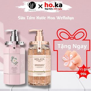 Sữa tắm hoa trà Weilaiya sữa tắm trắng da dưỡng ẩm thơm lâu hương nước hoa chính hãng 450ml