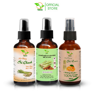 Combo 3 chai xịt thơm phòng, xịt đuổi muỗi và côn trùng hương tinh dầu: sả chanh, sả cam,quế-sả java