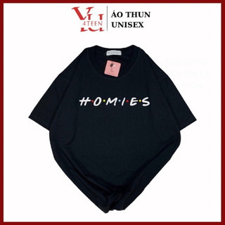 Áo Thun PHÔNG UNISEX in CHỮ HOMIES (Đủ size M-L-XL-XXL bigsize)