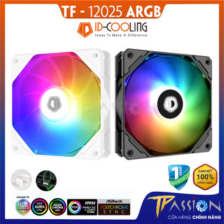 Quạt tản nhiệt fan case id-cooling tf-12025 argb / reverse / black white - chính hãng, led 5v 3pin sync main/hub, 12cm