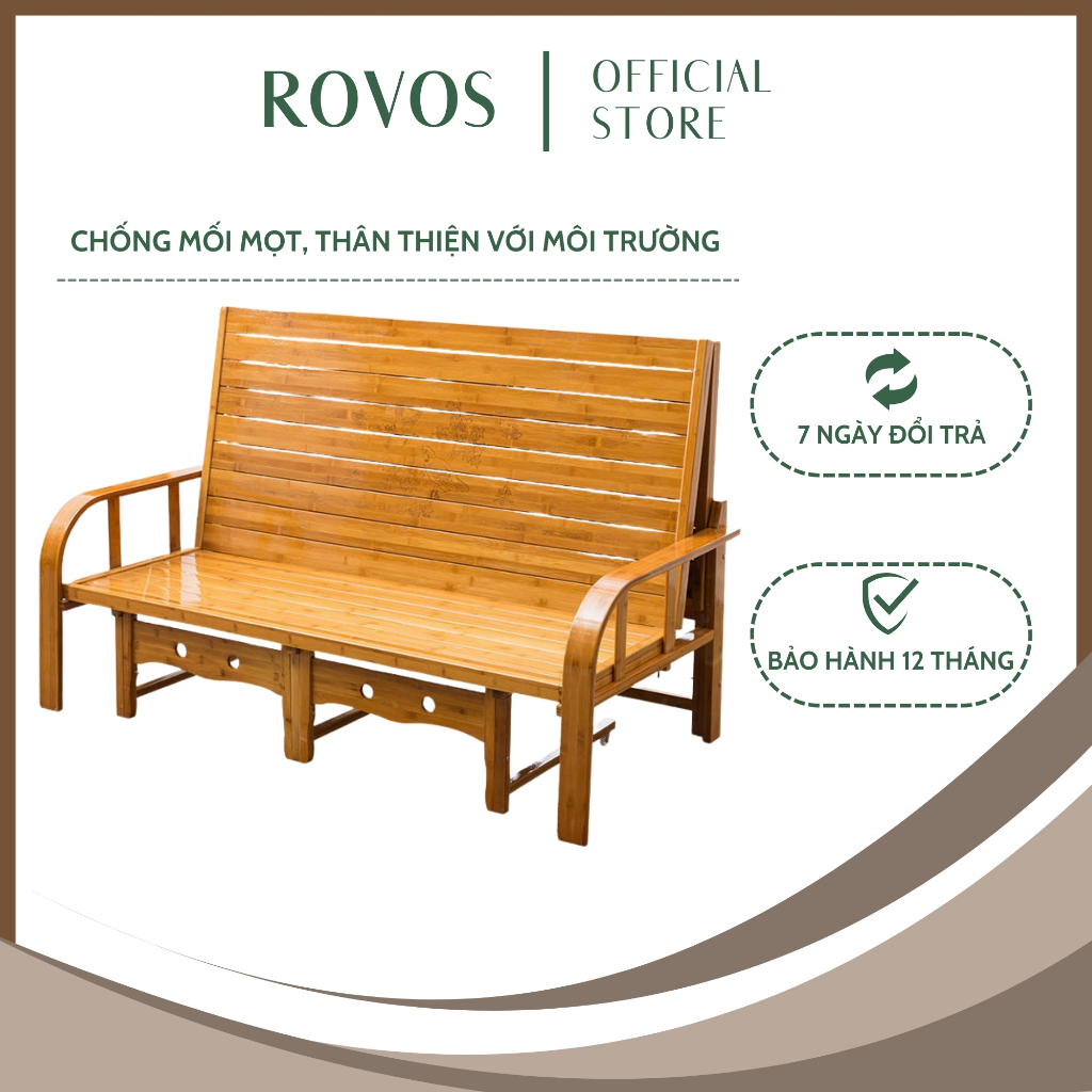 Ghế Sofa Giường ROVOS Giường Tre Gấp Gọn Thành Ghế Sofa Nhiều Kích Thước Chất Liệu Tre Già Tự Nhiên Phủ Sơn Vecni Bóng | BigBuy360 - bigbuy360.vn