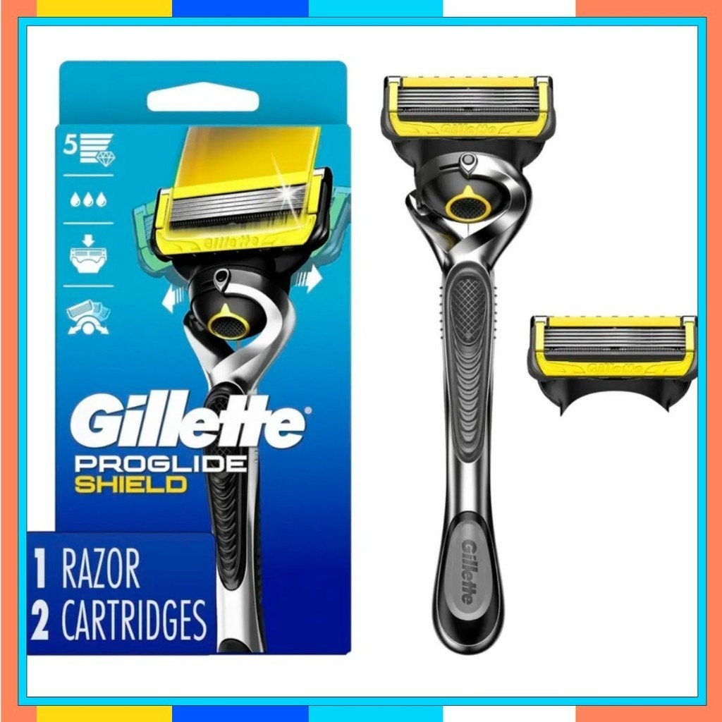 Dao cạo râu 5 lưỡi Gillette Proshield5 (1 tay cầm xoay chiều và 2 đầu cạo 5+1)