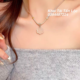 Mặt dây chuyền hoa sen bằng đá - tâm an lạc tặng hộp đựng