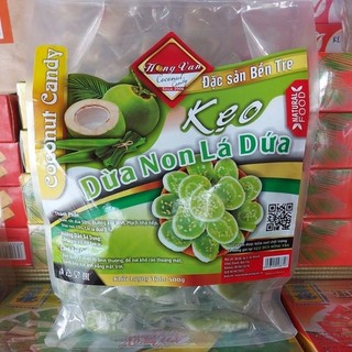  Kẹo Dừa Non Lá Dứa Hồng Vân Túi 500G - Kẹo Dừa Ít Ngọt 