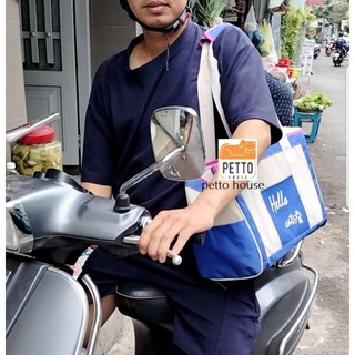 [pettohouse gò vấp] Túi xách lưới siêu gọn nhẹ, thời trang, bền đẹp mèo ú việt nam, túi vòm vận chuyển chó mèo size M