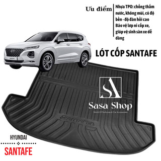 Lót cốp Santafe 2019 - 2022 - Nhựa TPO cao cấp chính hãng