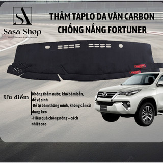 Fortuner, thảm taplo da vân carbon chống nóng toyota Fortuner 2017-2020
