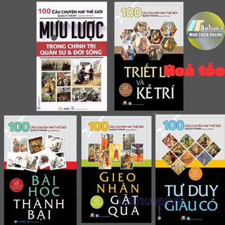 Bộ 5 sách 100 câu chuyện hay thế giới: mưu lược, bài học thành bại, triết lý kẻ trí, tư duy giàu có, gieo nhân gặt quảvl