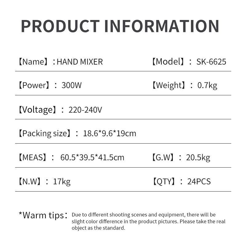 Máy Đánh Trứng Đánh Kem Cầm Tay SOKANY 6625 - 5 Mức Tốc Độ, Thanh Khuấy Đôi