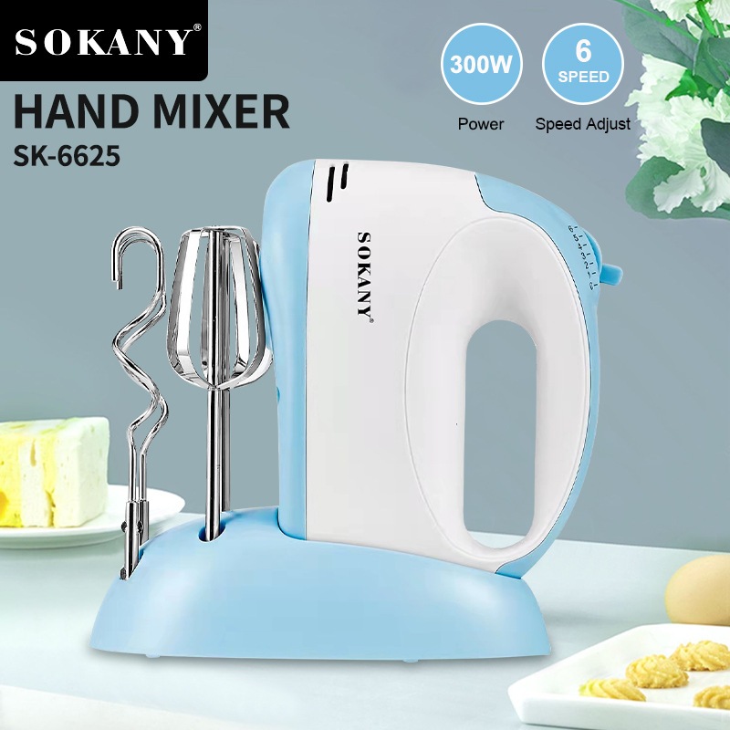 Máy Đánh Trứng Đánh Kem Cầm Tay SOKANY 6625 - 5 Mức Tốc Độ, Thanh Khuấy Đôi