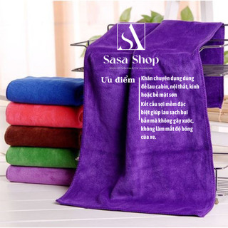 Khăn lau xe chuyên dụng Microfiber siêu thấm không bị sơ, rối