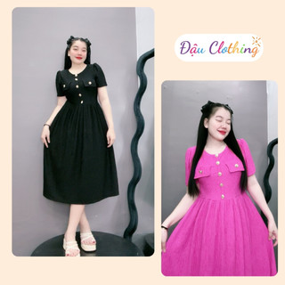 Đầm bigsize nữ dáng xòe cổ tròn tay ngắn thanh lịch phù hợp đi dự tiệc công sở cho nàng chubby - G209
