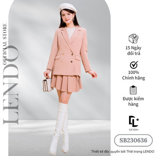 Sét Bộ Vest Công Sở LENDO SB230636 Áo Vest Tay Dài Phối Túi Chân Váy Dập Ly Ngắn