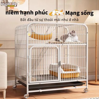 🐈Dog&Cat PET HOME🏠Chuồng Cho Mèo 2 Tầng Chuồng Mèo Đen Trắng Biệt Thự Mèo Nền Tảng Lớn Nhà Cho Mèo