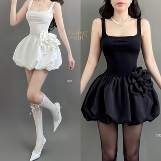 [MAISEY 1307] VÁY THIẾT KẾ CỔ U TÔN NGỰC, TÙNG BÍ ĐÍNH BÔNG TRẺ TRUNG