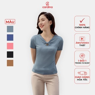 Áo thun nữ CARDINA chất liệu tăm lạnh cổ nơ cách điệu kiểu dáng nhẹ nhàng hiện đại trẻ trung 4AFC11