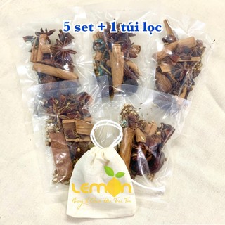 [Tặng túi lọc] Combo 5 set nguyên liệu nấu phở nấu lẩu, gia vị thảo mộc thơm ngon