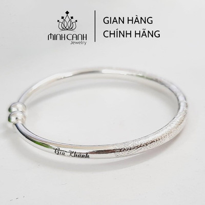 Kiềng Bạc Ta Chạm Rồng Điều Chỉnh Được Size, Khắc Tên Cho Bé Yêu Minh Canh Jewelry