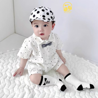  Body công tử cho bé trai Chấm Bi dễ thương Bodysuit cho bé chất mềm mát Body cho bé trai mẫu Quần áo sơ sinh 0-12M 