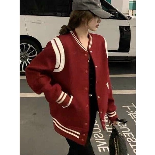 [xX]Áo Khoác bomber nam nữ varsity áo bomber phối da teddy SLP nam nữ chất đẹp cao cấp chất nỉ siêu hot 2023