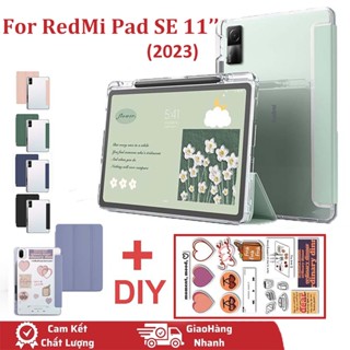 Bao da Redmi Pad SE 11inch 2023 putừ tính Smart cover đóng mở màn hình tự động Có khe cắm bút chì Dán Miễn Phí