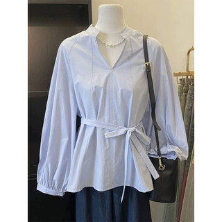 [ORDER] Áo sơ mi nữ kèm đai thắt eo, ảnh thật cận chất