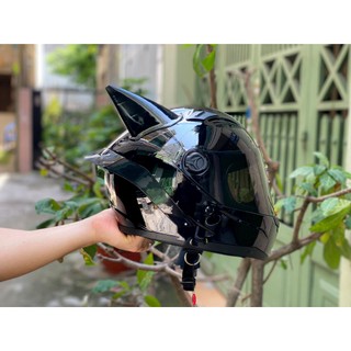 Mũ Fullface AGU đen bóng tặng kèm balo dây rút
