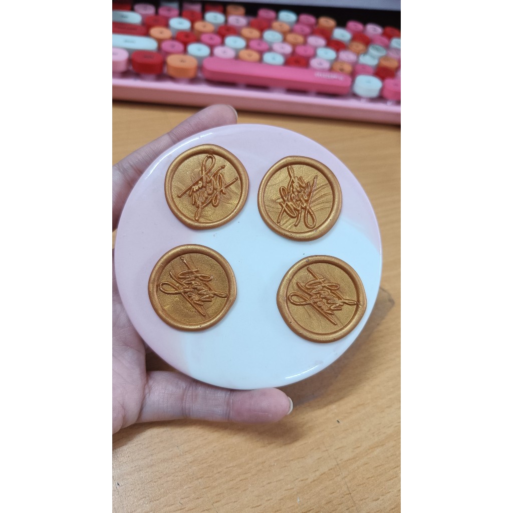 COMBO 50 DẤU SÁP THANK YOU VÀNG ĐỒNG DÙNG NIÊM PHONG THIỆP CƯỚI, BÌA THƯ CÓ SẴN