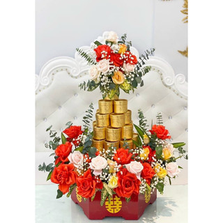 Combo 50 Hộp quà cưới Hộp nhung gấm dùng trong lễ cưới hỏi