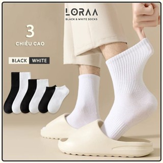 Tất vớ nam nữ basic chất liệu vải cotton mềm mịn thoáng khí chống hôi chân - Loraa Shop