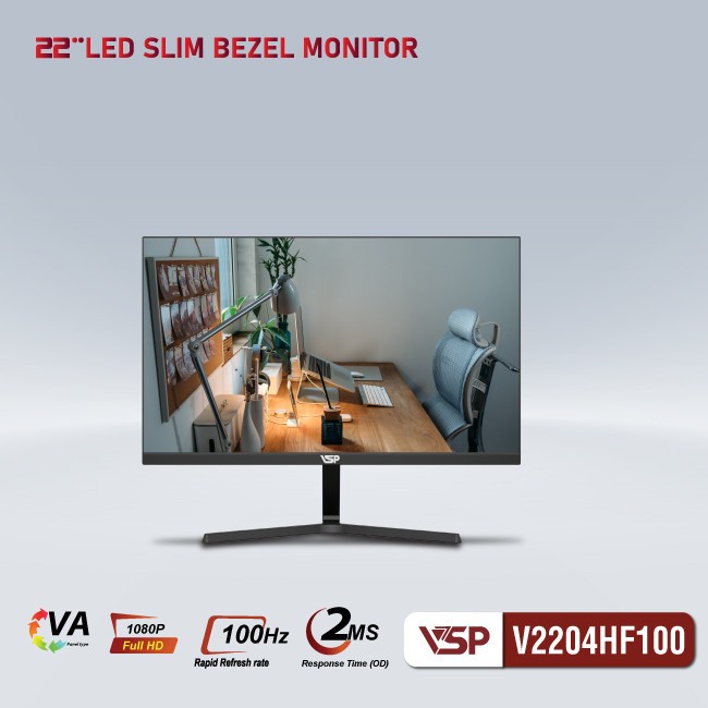 Màn hình VSP V2204HF100 22inch 100Hz VA HDMI/VGA - Chính hãng | BigBuy360 - bigbuy360.vn