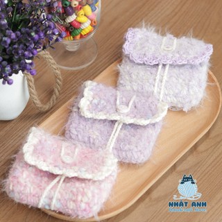 Ví mini đựng thẻ và son handmade bằng len thủ công
