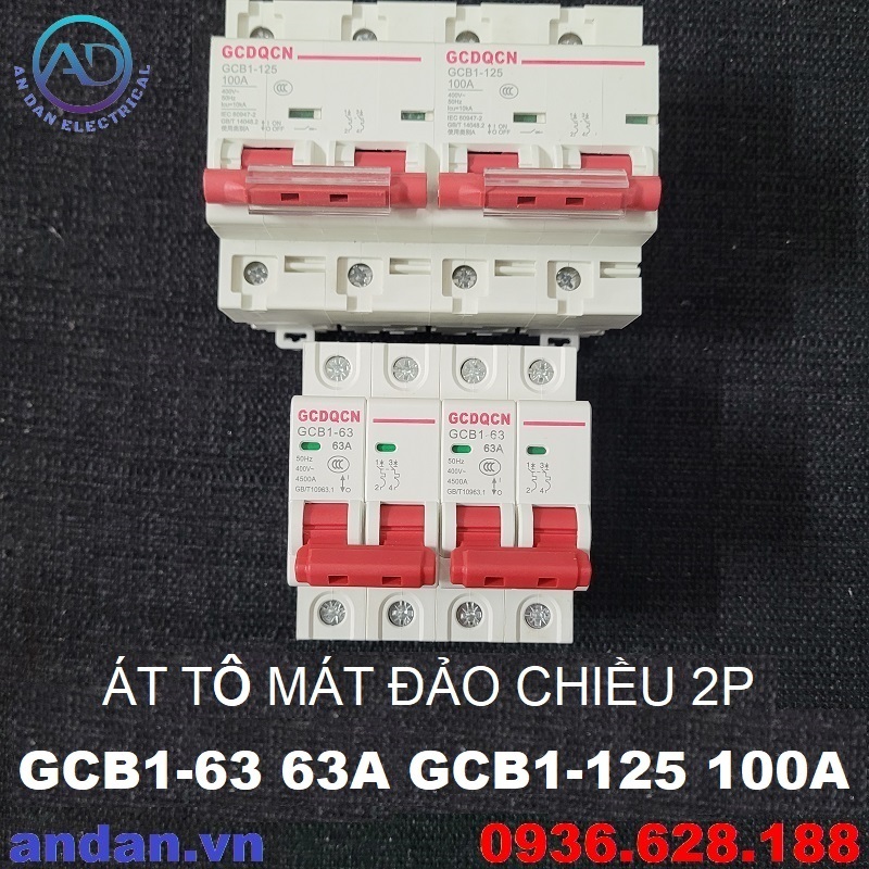 Át to mát đảo chiều 2P GCB1-63 63A GCB1-125 100A, Cầu Dao Đảo Chiều Dạng Aptomat