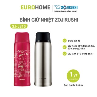 Bình Giữ Nhiệt Nóng Lạnh Zojirushi SJ-JS10 dung tích 1L, sản xuất tại Thái, bảo hành 1 năm chính hãng